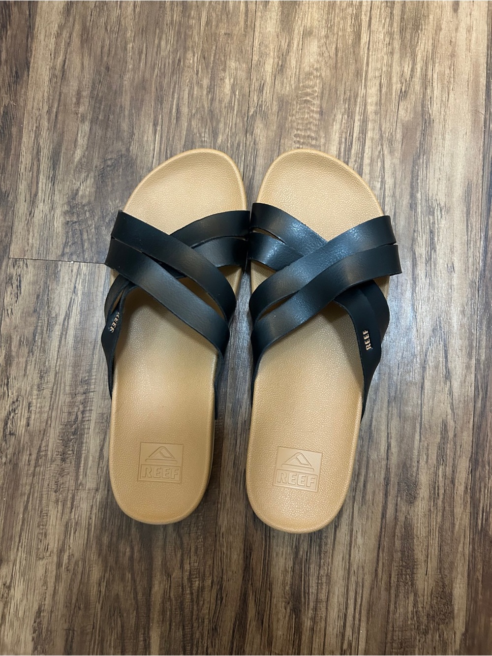 Reef Women's Black Crossband Slide Sandal